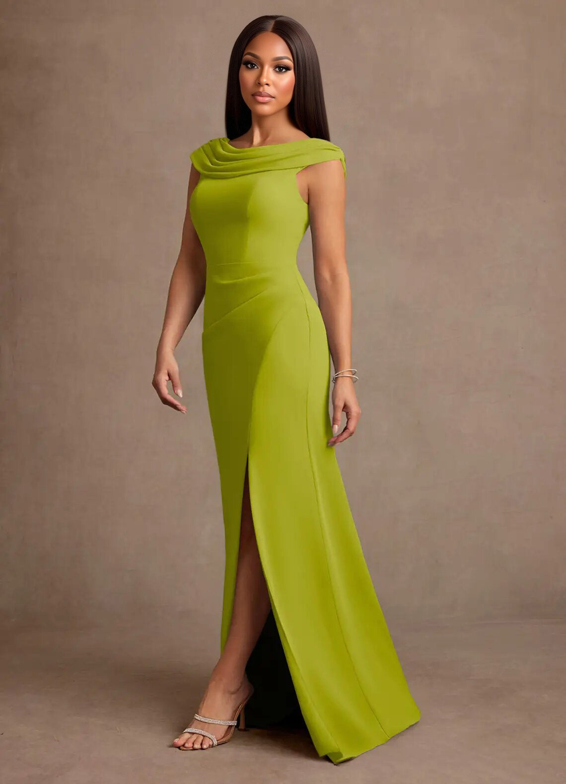 Augday Irvine A-Line Pleated Chiffon Dress