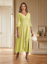 Augday Aerynne A-Line Pleated Chiffon Dress