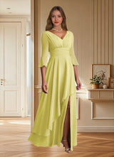 Augday Eire A-Line Pleated Chiffon Dress