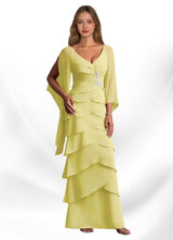 Augday Arabinda Sheath Ruched Chiffon Dress