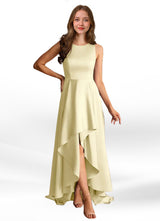 Augday Niles A-Line Trains Stretch Satin Dress