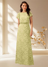 Augday Lehi A-Line Boatneck Floral Burnout Dress