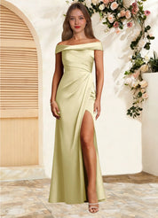 Augday Bedford Sheath Pleated Stretch Satin Dress