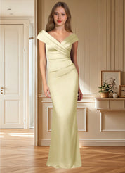Augday Ludlow Mermaid Pleated Stretch Satin Dress