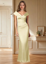 Augday Ludlow Mermaid Pleated Stretch Satin Dress