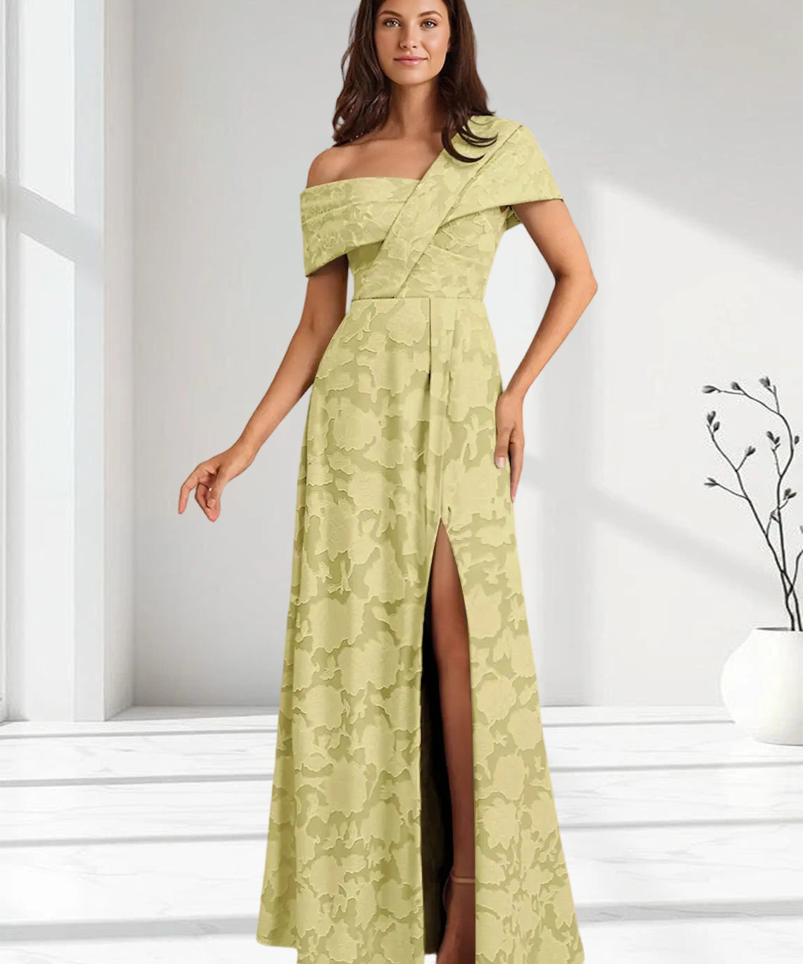 Augday Milton Milton A-Line Pleated Floral Burnout Dress
