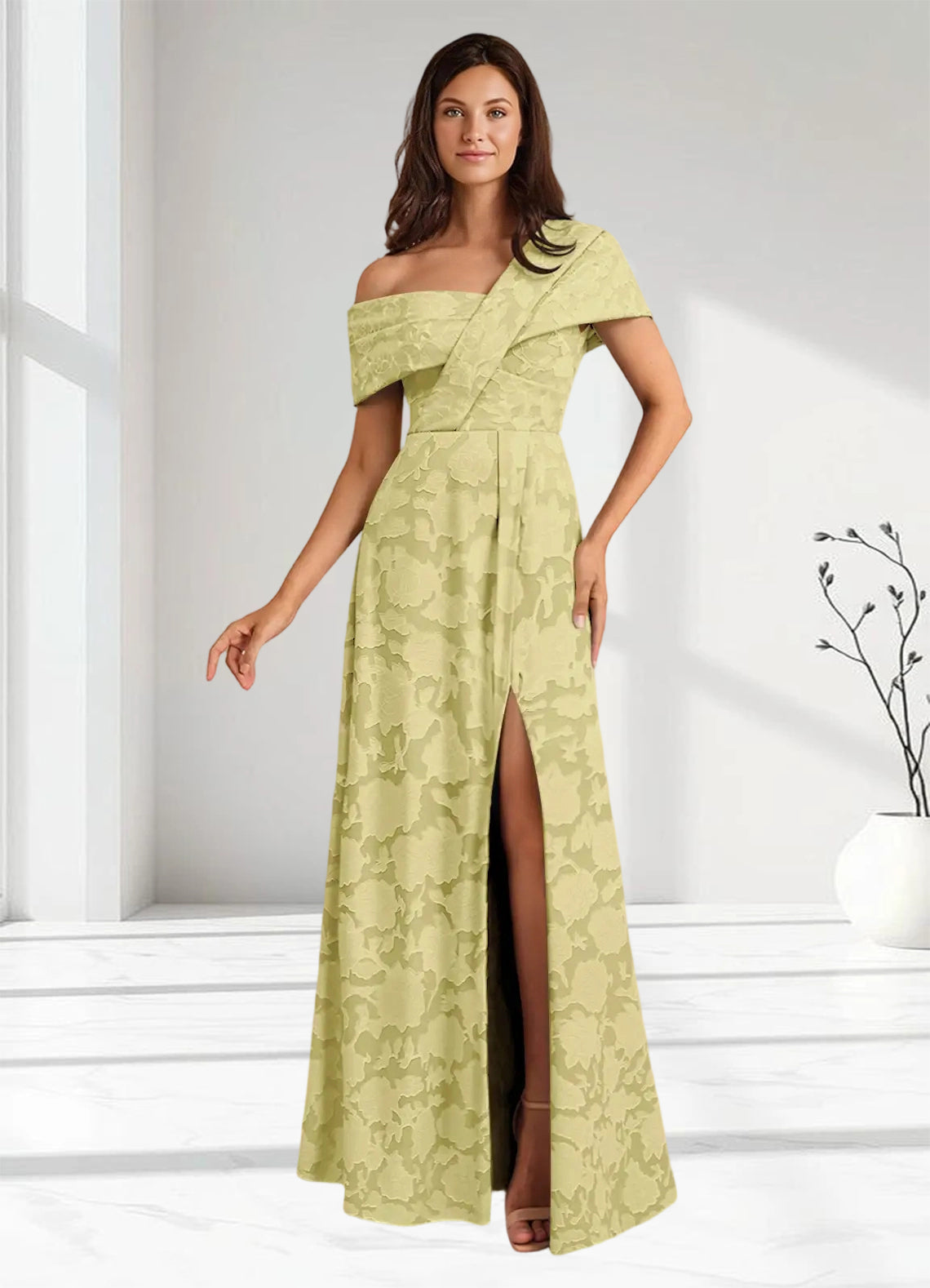 Augday Milton Milton A-Line Pleated Floral Burnout Dress