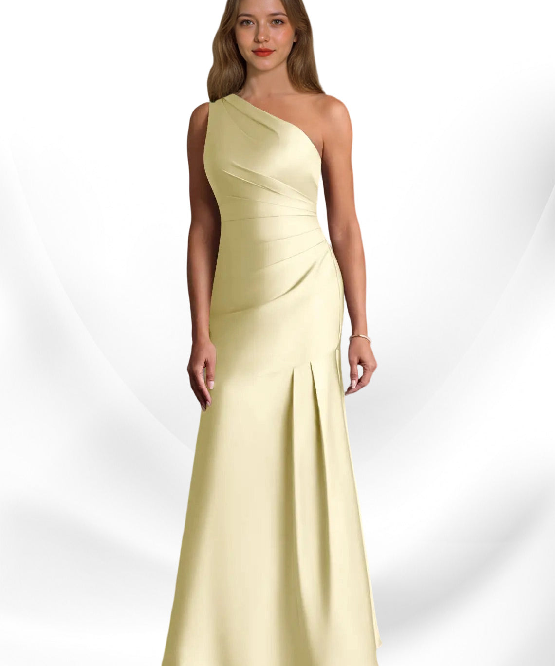 Augday Haifa Mermaid One Shoulder Stretch Satin Dress