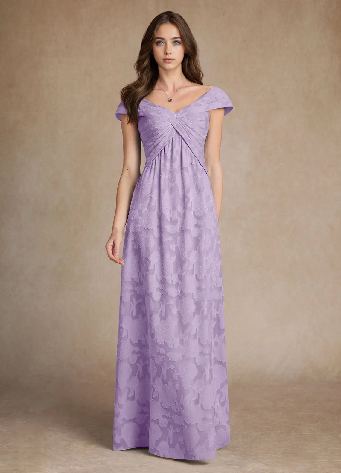 Augday Myrtle A-Line Pleated Floral Burnout Dress