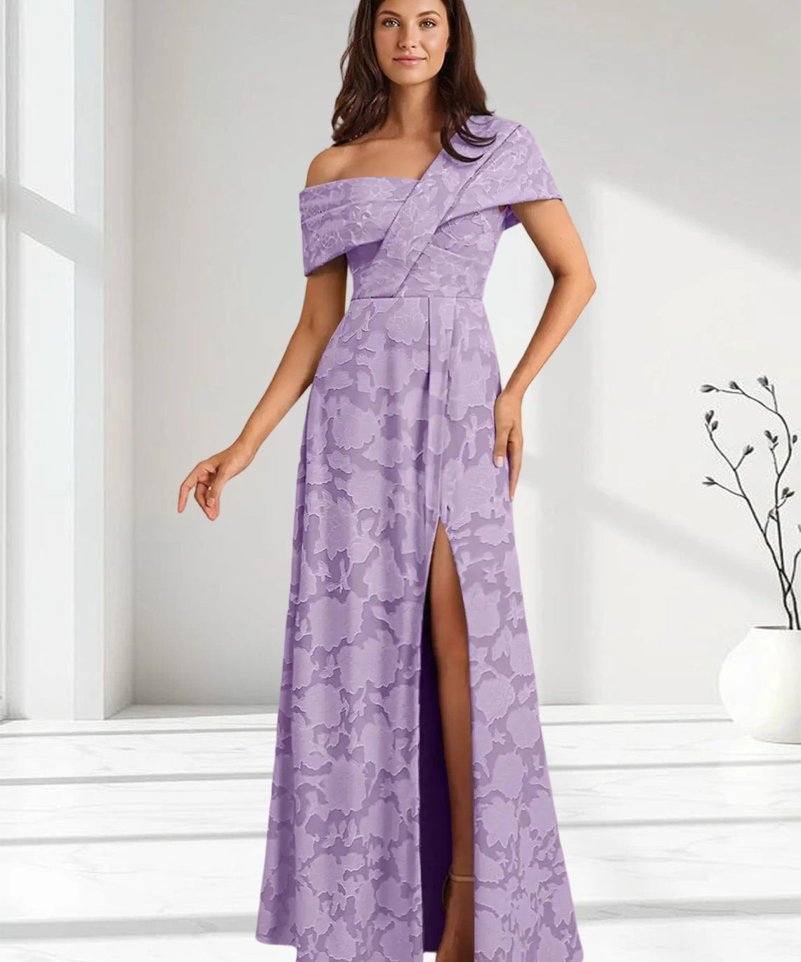 Augday Milton Milton A-Line Pleated Floral Burnout Dress