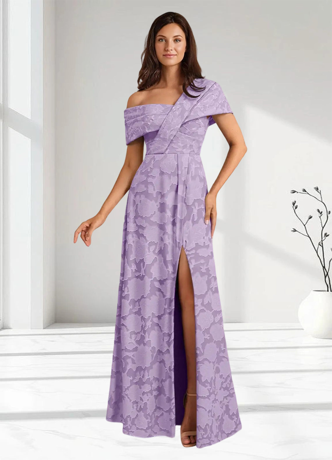 Augday Milton Milton A-Line Pleated Floral Burnout Dress