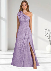 Augday Easton Ball-Gown One Shoulder Floral Burnout Dress