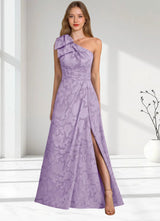 Augday Easton Ball-Gown One Shoulder Floral Burnout Dress
