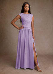 Augday Kalleen A-Line Pleated Chiffon Dress