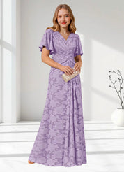 Augday Emmeline Pleated Floral Burnout Dress