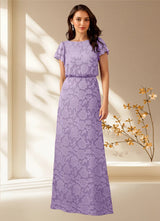 Augday Lehi A-Line Boatneck Floral Burnout Dress