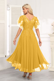 Augday Chiffon Lace Sequins Mother of the Bridesmaid Dresses