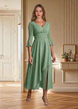 Augday Aerynne A-Line Pleated Chiffon Dress