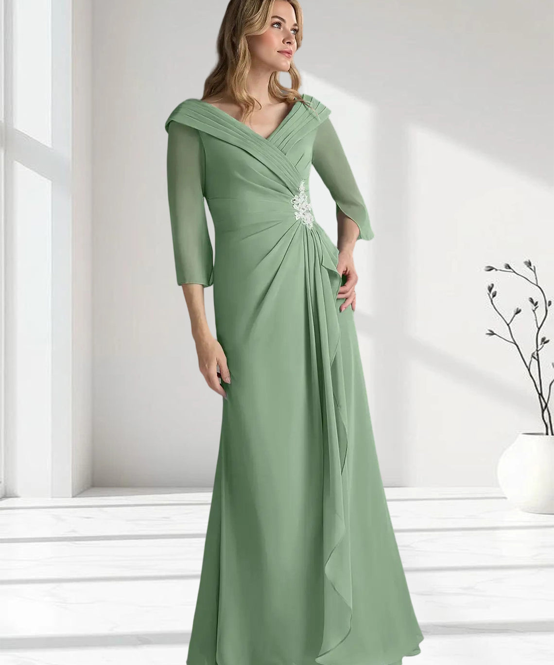 Augday Jaycee A-Line Chiffon Dress