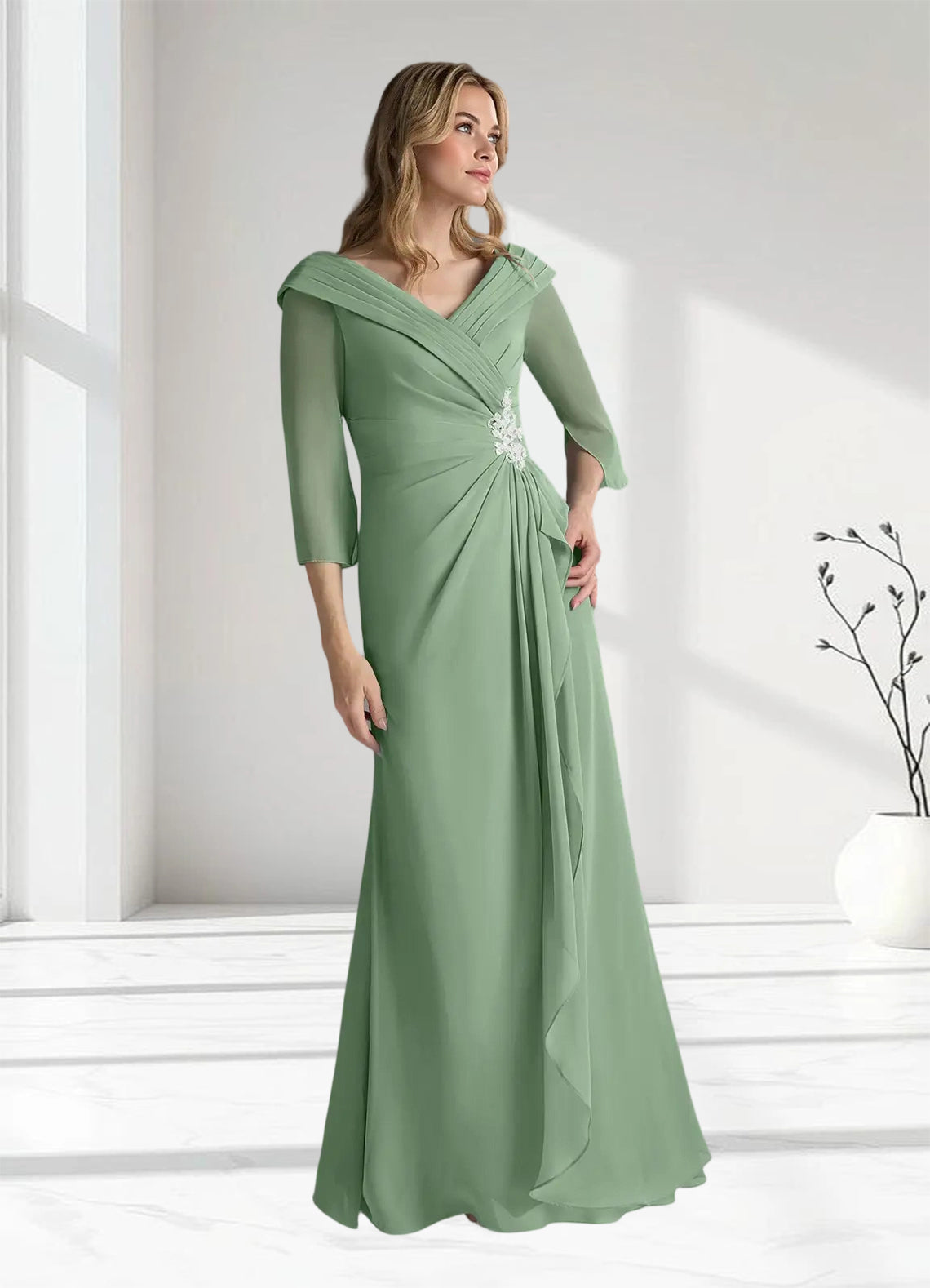 Augday Jaycee A-Line Chiffon Dress