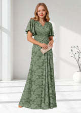 Augday Emmeline Pleated Floral Burnout Dress