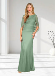 Augday Belladonna Mermaid Scoop Pleated Mesh Dress