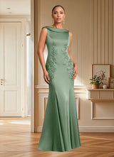 Augday Franny Sheath Lace Stretch Satin Dress