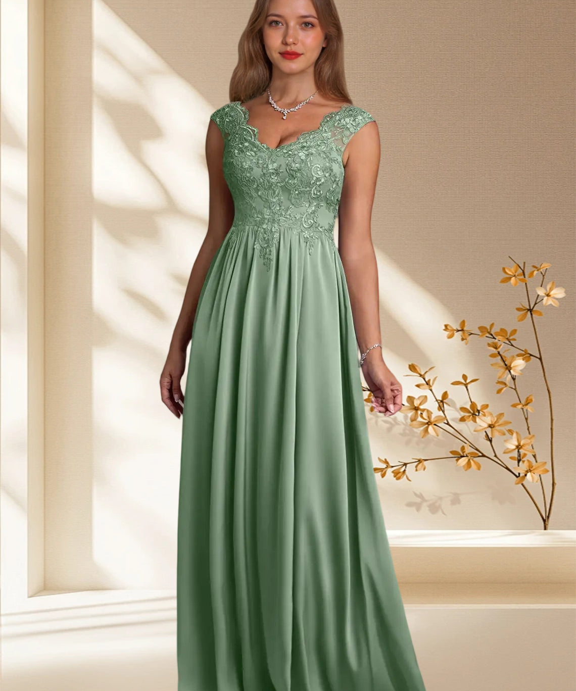 Augday Amethyst A-Line Lace Dress