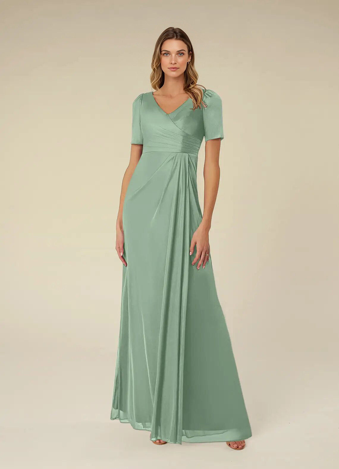 Augday Bessie A-Line Pleated Mesh Dress
