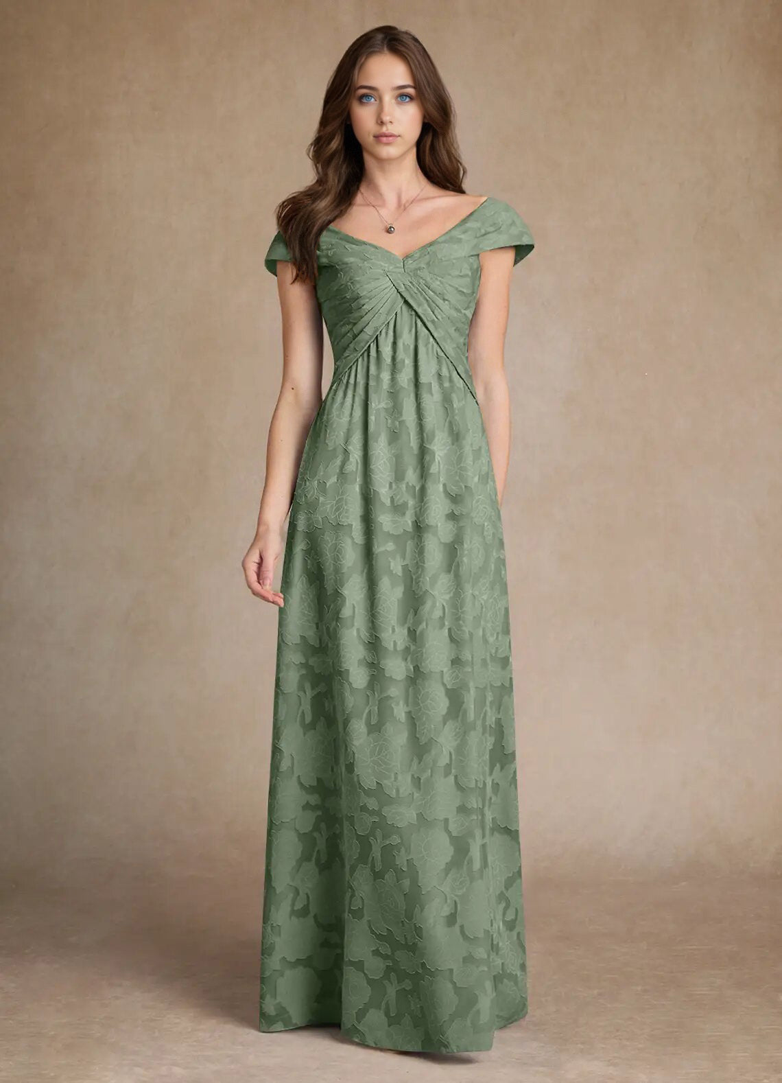 Augday Myrtle A-Line Pleated Floral Burnout Dress