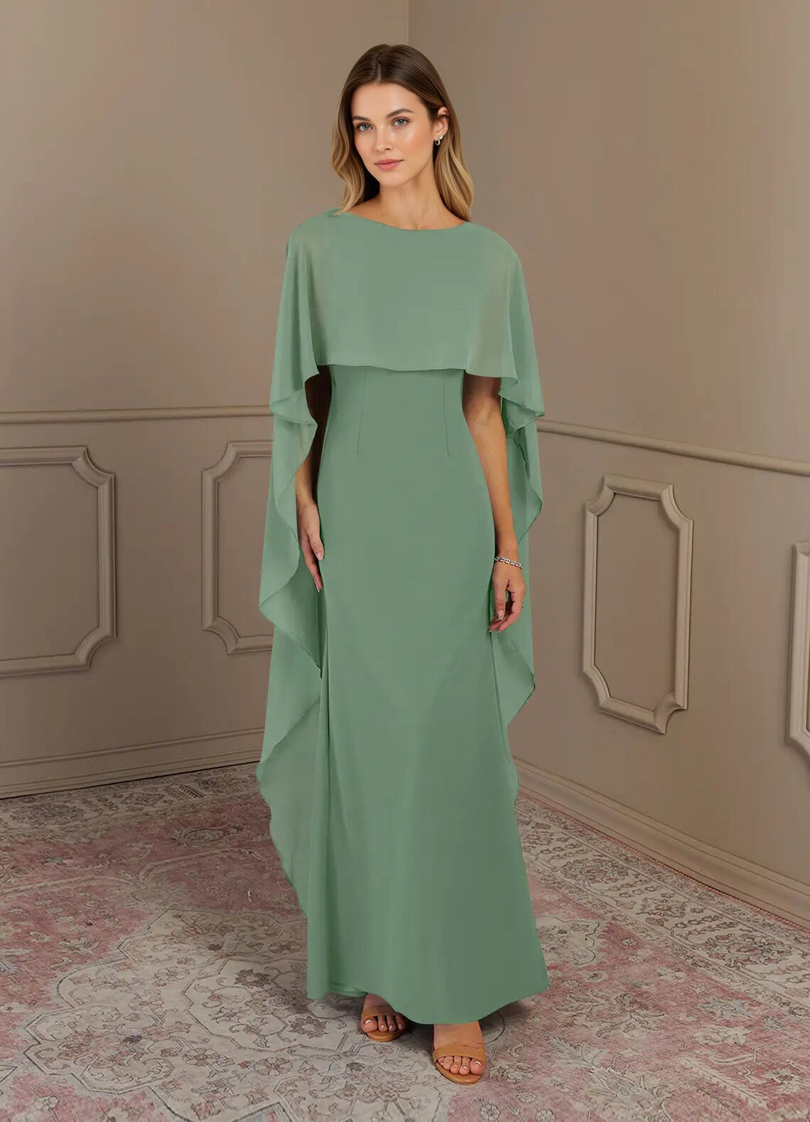 Augday Sheath Scoop Stretch Crepe Dress