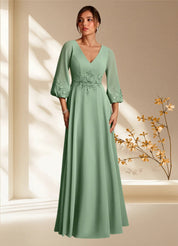 Augday Yorba A-Line Lace Chiffon Dress