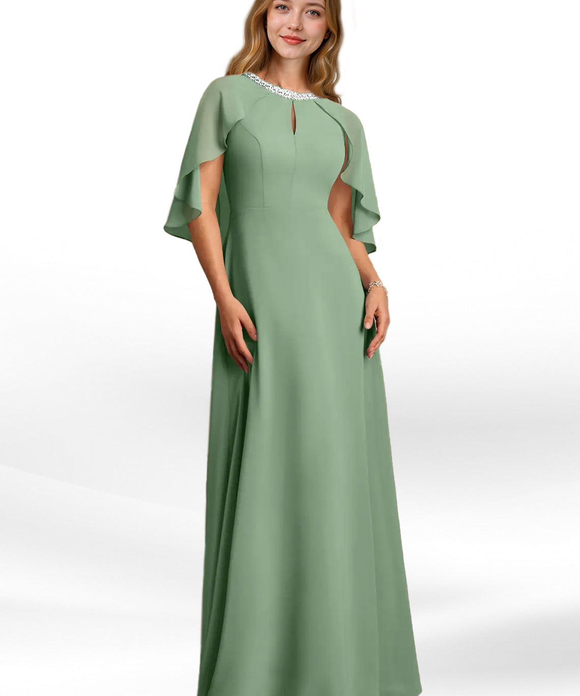Augday Winnifred A-Line Beaded Chiffon Dress