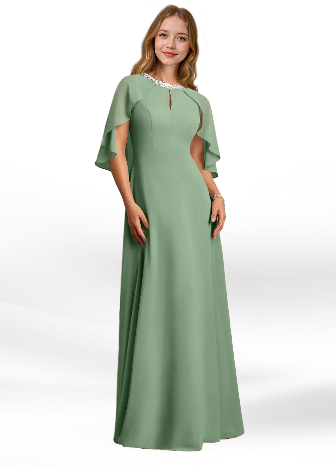 Augday Winnifred A-Line Beaded Chiffon Dress