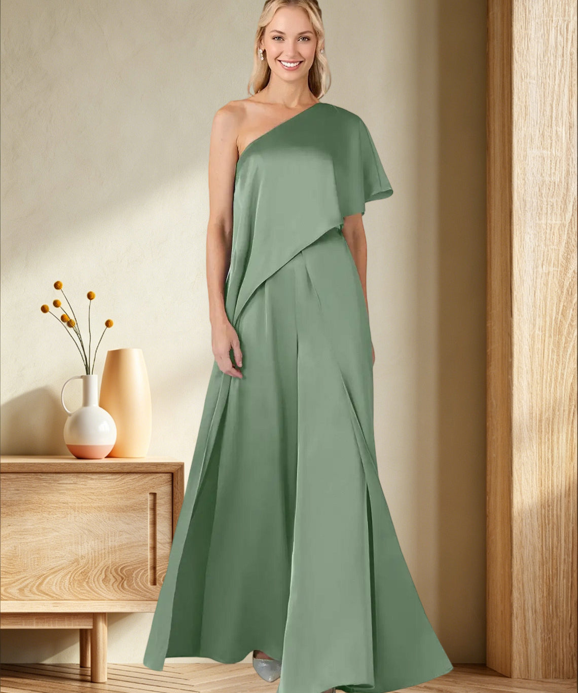 Pantsuit Stretch Satin Dress