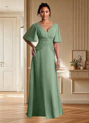 Augday Milliat A-Line Lace Chiffon Dress