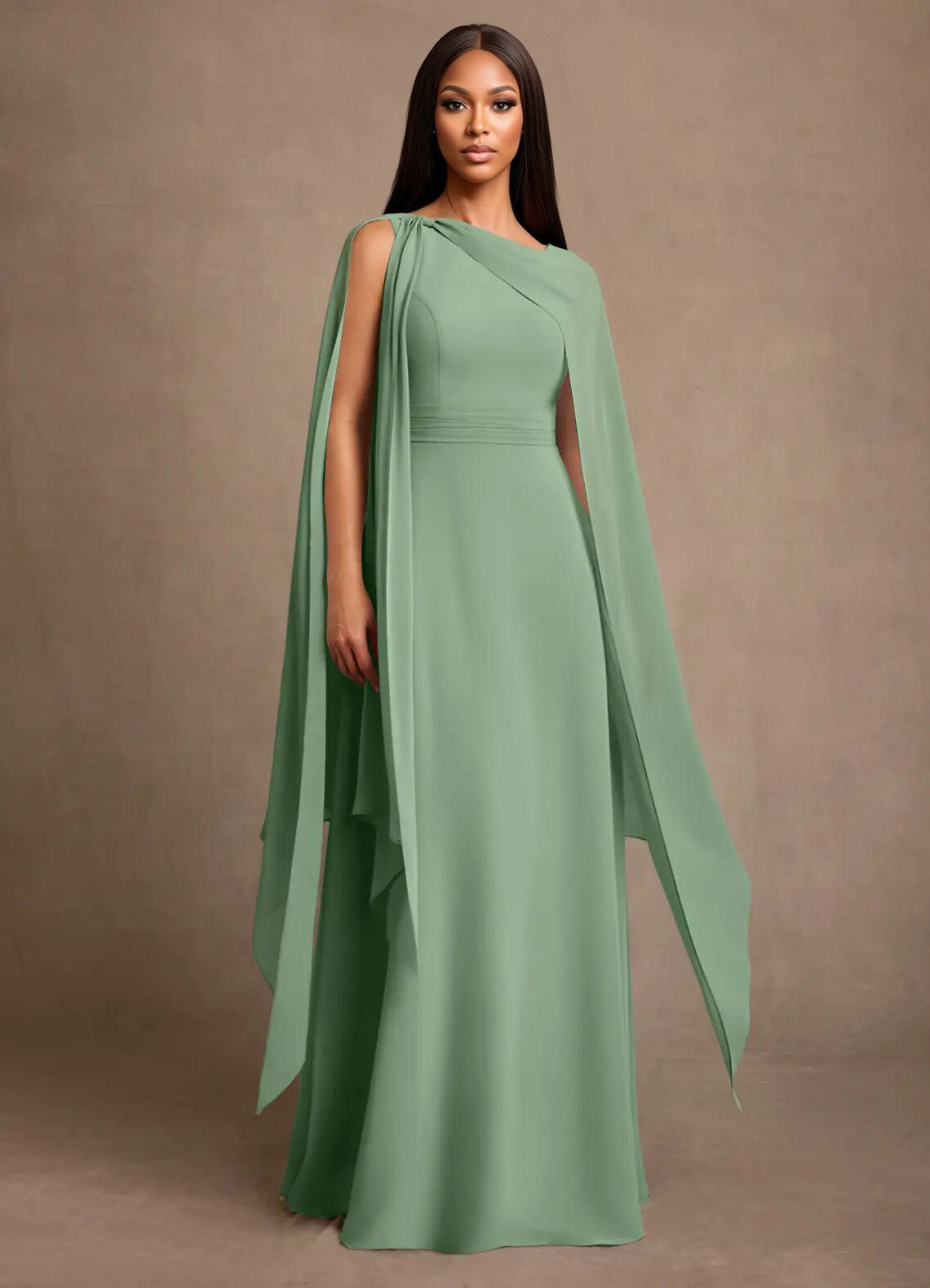 Augday Liddie A-Line Pleated Chiffon Dress