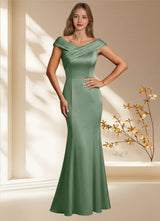 Augday Aberdeen Sheath Pleated Stretch Satin Dress