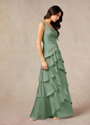 Augday Viola A-Line Pleated Stretch Satin Dress