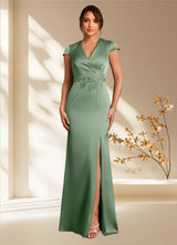 Augday Rilda Sheath Lace Stretch Satin Dress