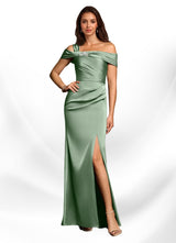 Augday Altonia Mermaid Off the Shoulder Stretch Satin Dress