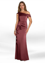 Augday Hamptons A-Line Pleated Stretch Satin Dress