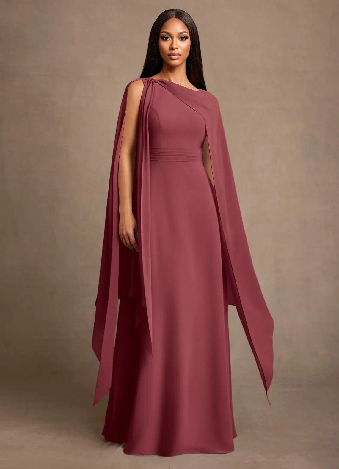 Augday Liddie A-Line Pleated Chiffon Dress