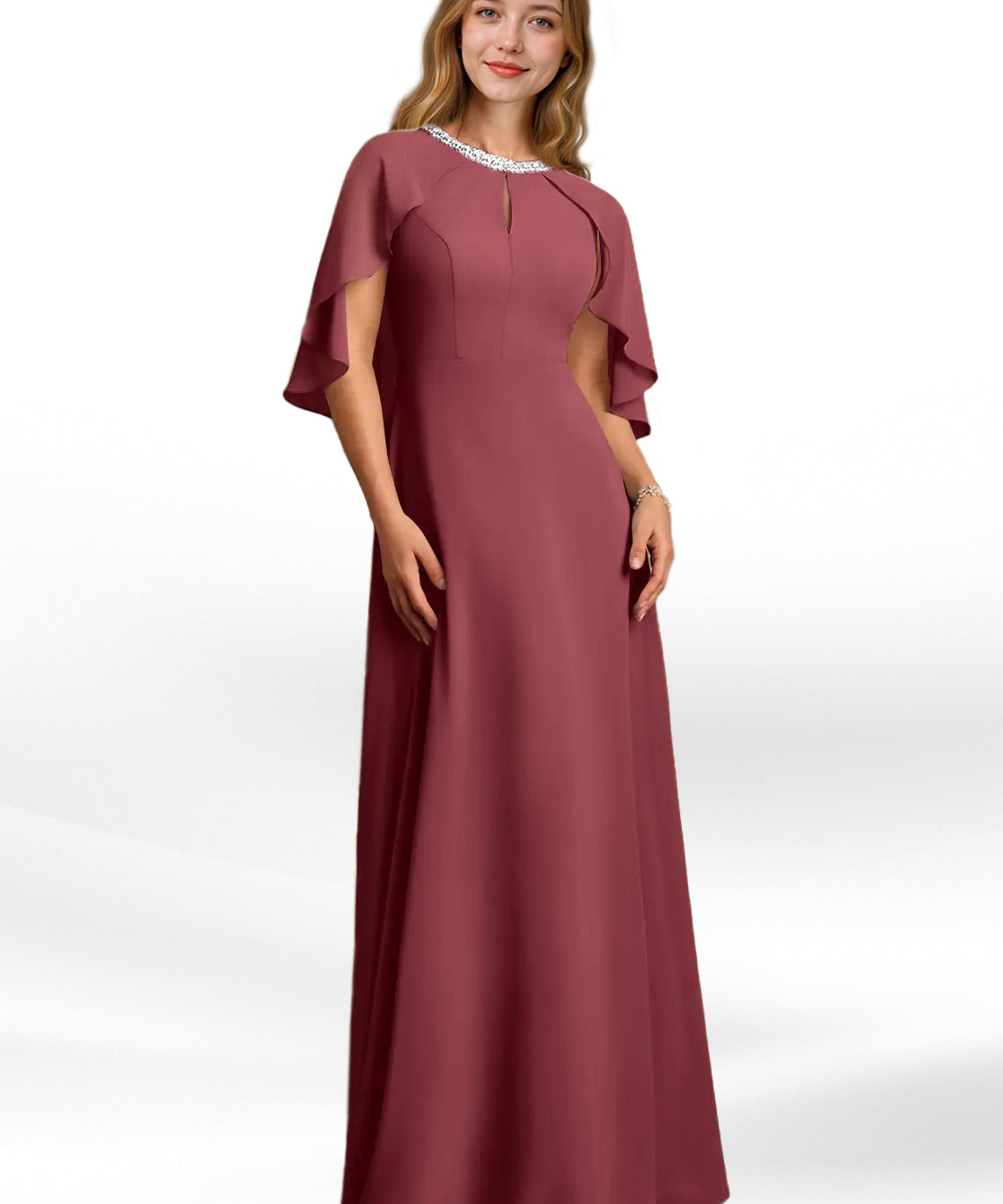 Augday Winnifred A-Line Beaded Chiffon Dress