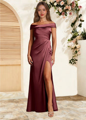 Augday Bedford Sheath Pleated Stretch Satin Dress