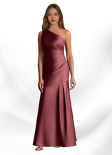 Augday Haifa Mermaid One Shoulder Stretch Satin Dress