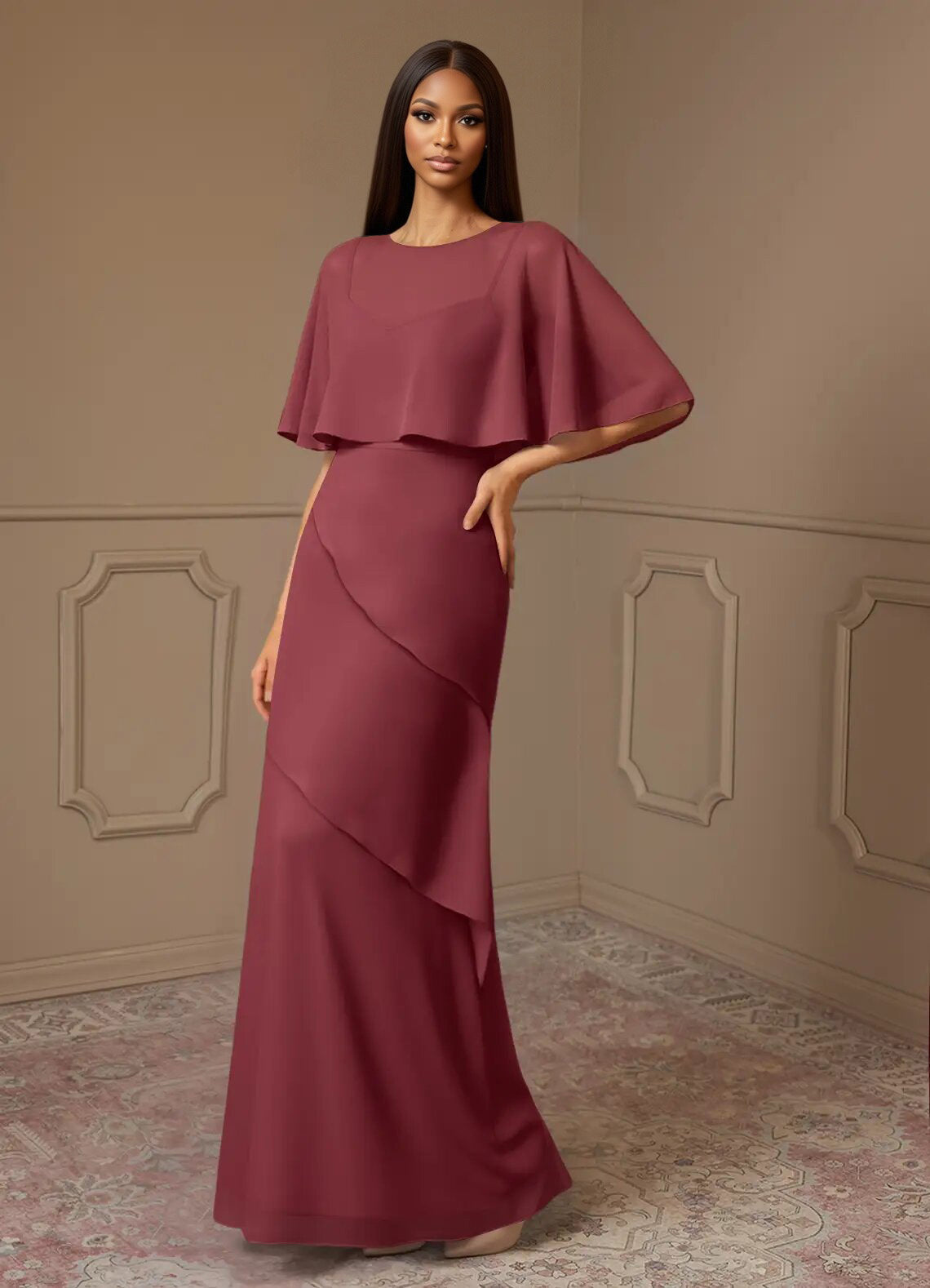 Augday Bowie A-Line Chiffon Dress