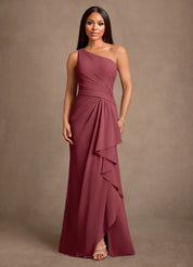 Augday Floy Sheath One Shoulder Chiffon Dress