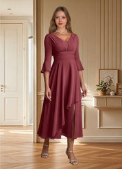 Augday Aerynne A-Line Pleated Chiffon Dress