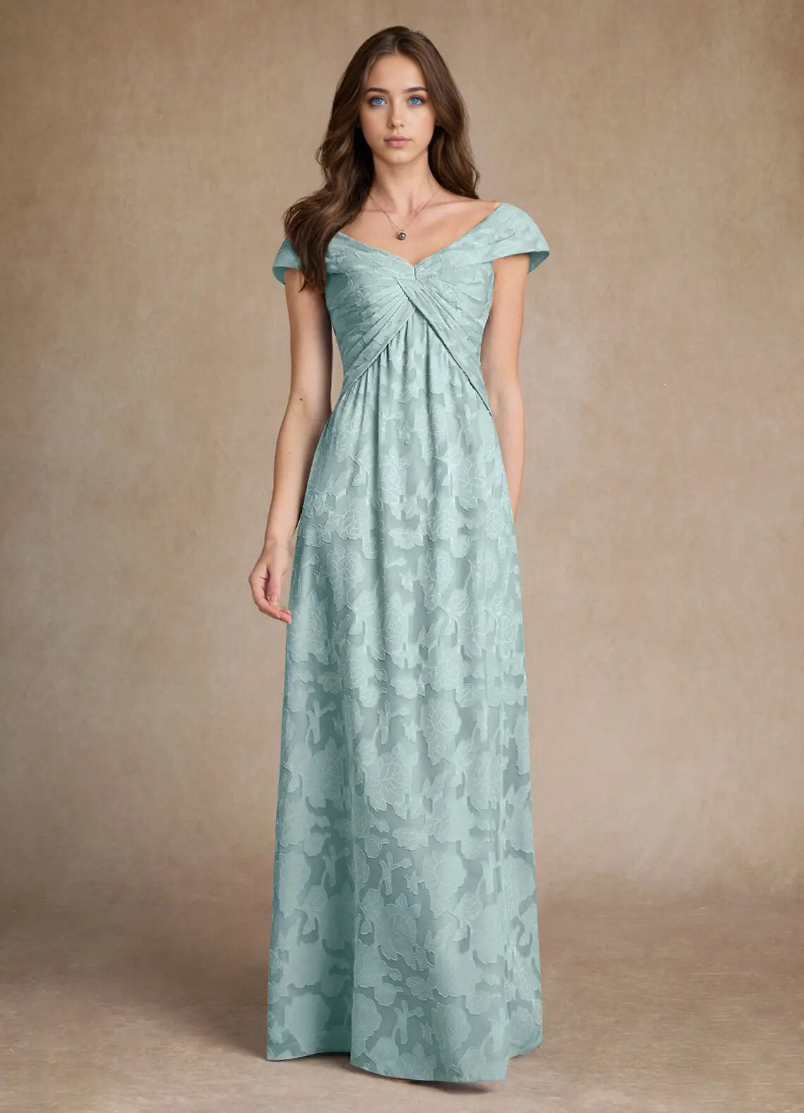 Augday Myrtle A-Line Pleated Floral Burnout Dress